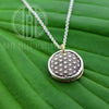 Sacred Geometry, flower of life fingerprint locket • thumb print locket in gold and silver • memorial locket - Maya Belle Jewelry 