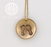 Sacred Geometry Necklace with Baby Foot Print on the Back - Maya Belle Jewelry 