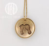 Baby Handprint Mandala Keepsake Charm Necklace - Maya Belle Jewelry 