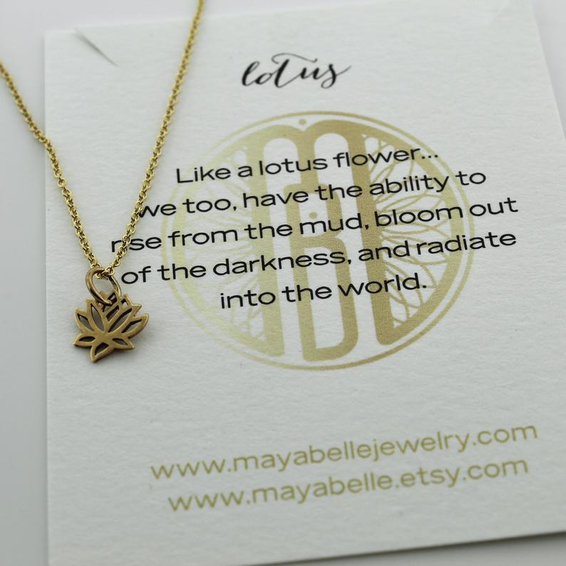 Dainty Lotus Necklace - Maya Belle Jewelry 