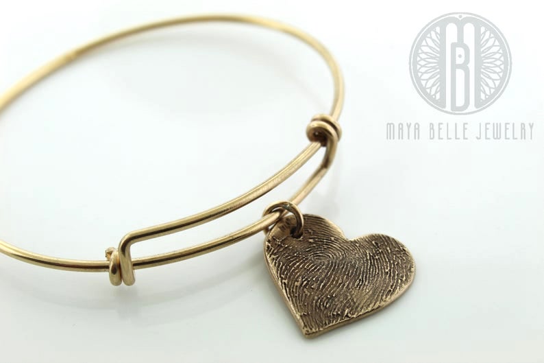 Actual Fingerprint bangle bracelet - Maya Belle Jewelry 