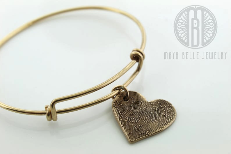 Actual Fingerprint bangle bracelet - Maya Belle Jewelry 