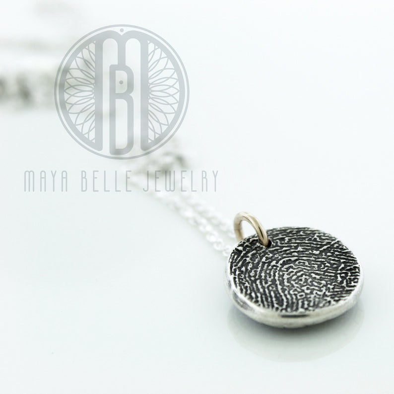 Mandala Fingerprint Necklace - Maya Belle Jewelry 