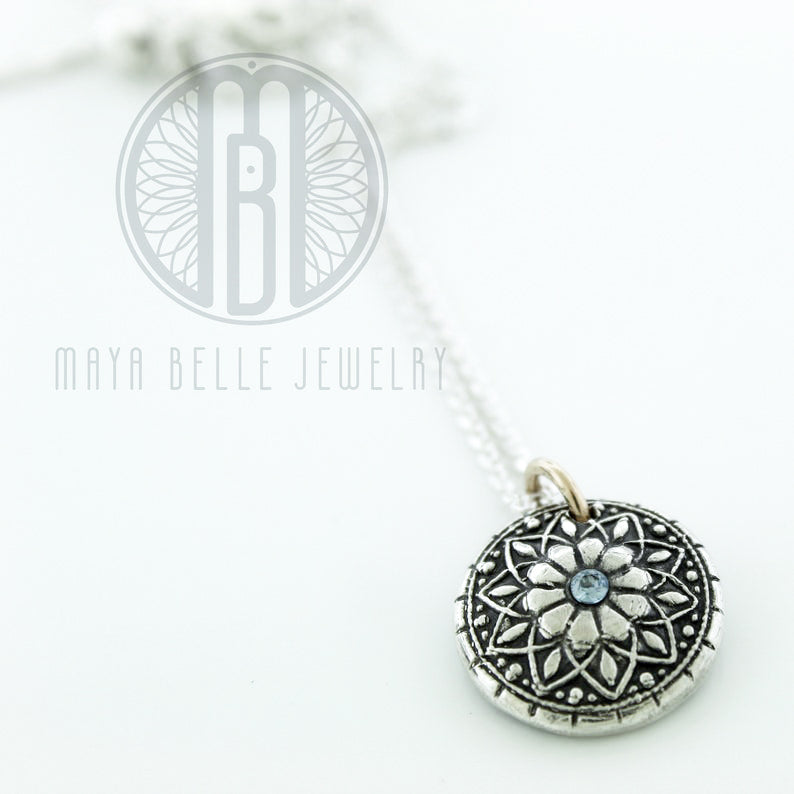 Mandala Fingerprint Necklace - Maya Belle Jewelry 