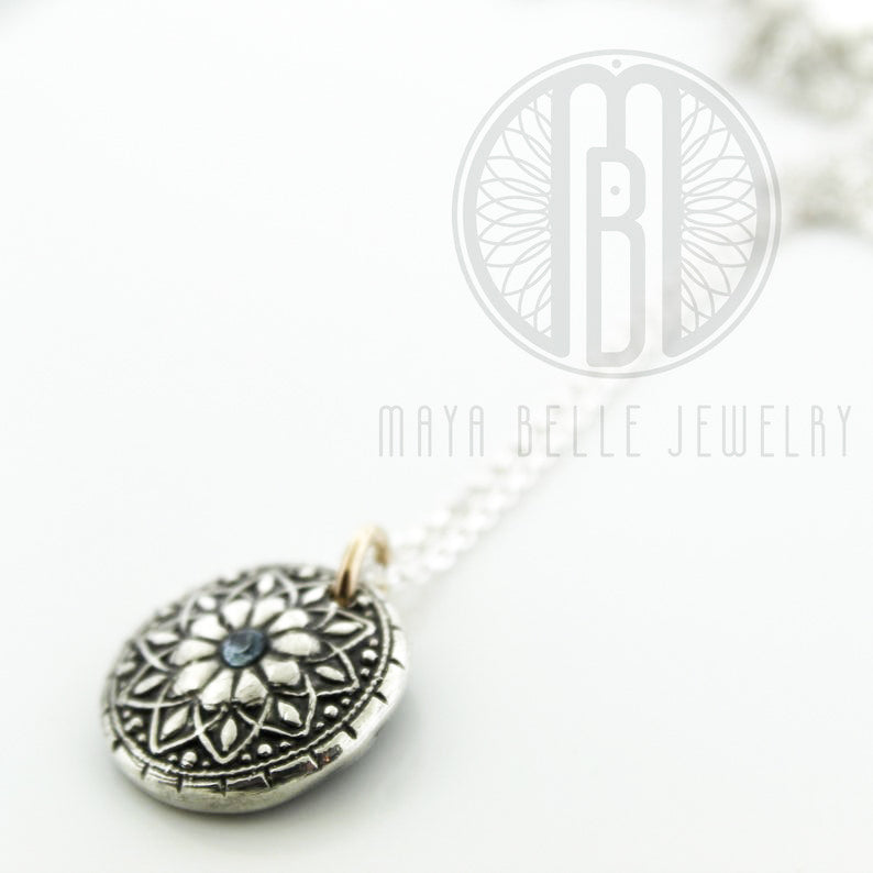 Mandala Fingerprint Necklace - Maya Belle Jewelry 