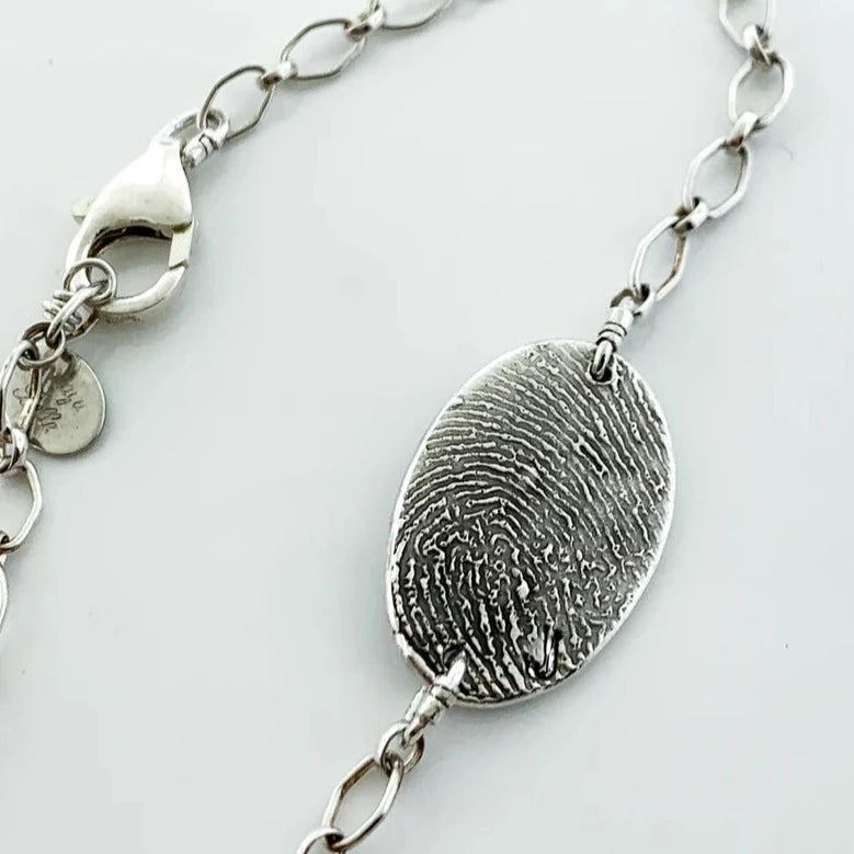 Fingerprint Keepsake Charm Bracelet - Maya Belle Jewelry 
