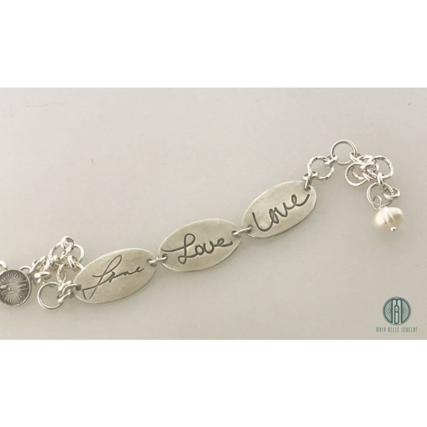 Handwriting Keepsake Charm Bracelet - Customer's Product with price 139.00 ID dc0UJdB2oiuZzVcp61RkQH0H - Maya Belle Jewelry 