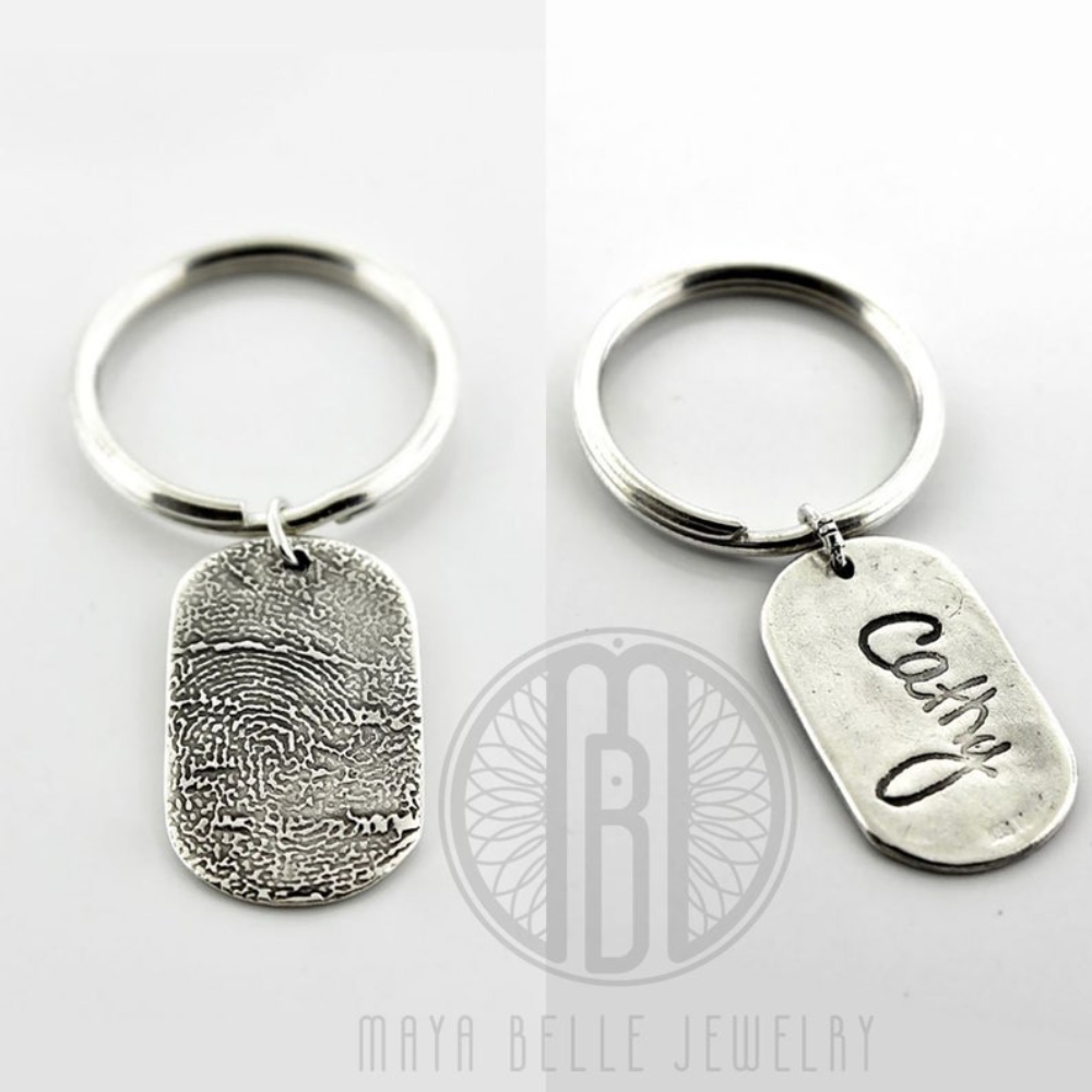 Fingerprint Keepsake Dog Tag Charm Keychain - Customer's Product with price 285.00 ID oF9Id2BmP3hSo7W7aLbGxDkM - Maya Belle Jewelry 