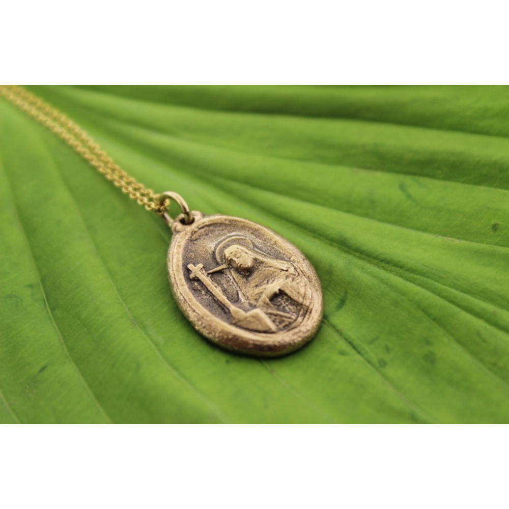 Saint Rita of Cascia Medallion Charm Necklace - Customer's Product with price 218.00 ID VwHFXfQfqTJAZO9_FxiGln6- - Maya Belle Jewelry 