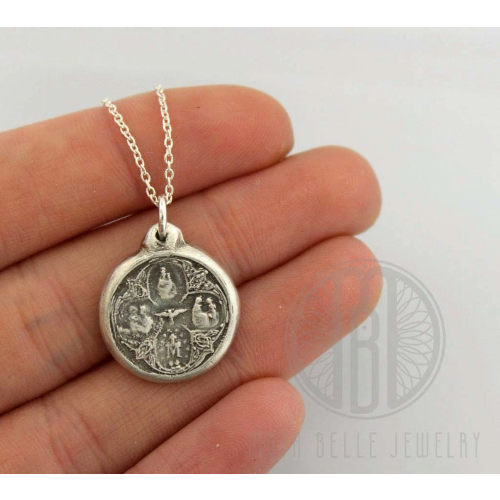 Four-Way Catholic Medal • Saints Pendant Necklace - Customer's Product with price 218.00 ID zI8VtYRLuINF--ctiI9WL8bg - Maya Belle Jewelry 