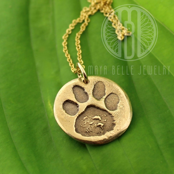 Pet Pawprint Keepsake Charm Necklace (from photo) - Customer's Product with price 208.00 ID HypYOCcPsGqBRFYJ6J34WSvz - Maya Belle Jewelry 