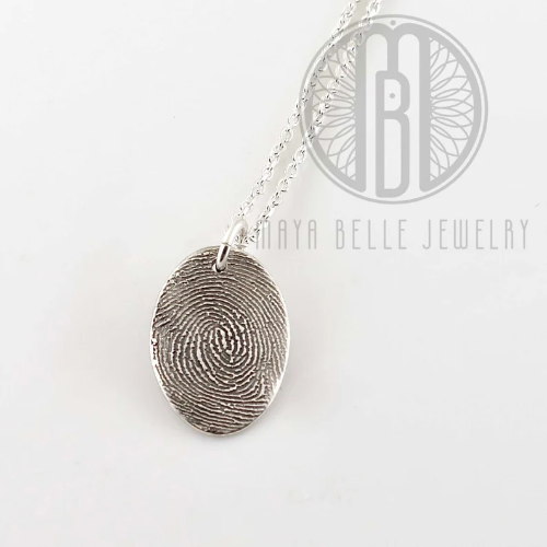 Fingerprint Keepsake Charm on Necklace - Customer's Product with price 188.00 ID xWQVEmozHjBg2maUZK7Bv8R0 - Maya Belle Jewelry 