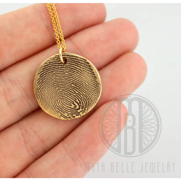 Fingerprint Keepsake Charm Necklace - Customer's Product with price 248.00 ID ZRBMmhIXr6bkfeVy5Cjwm8lB - Maya Belle Jewelry 