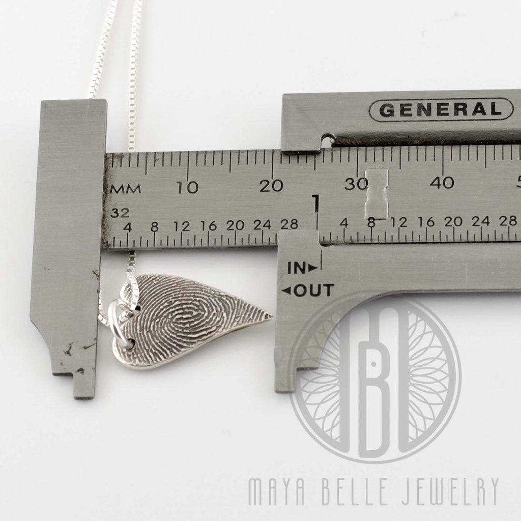 Classic long heart Fingerprint necklace - Maya Belle Jewelry 