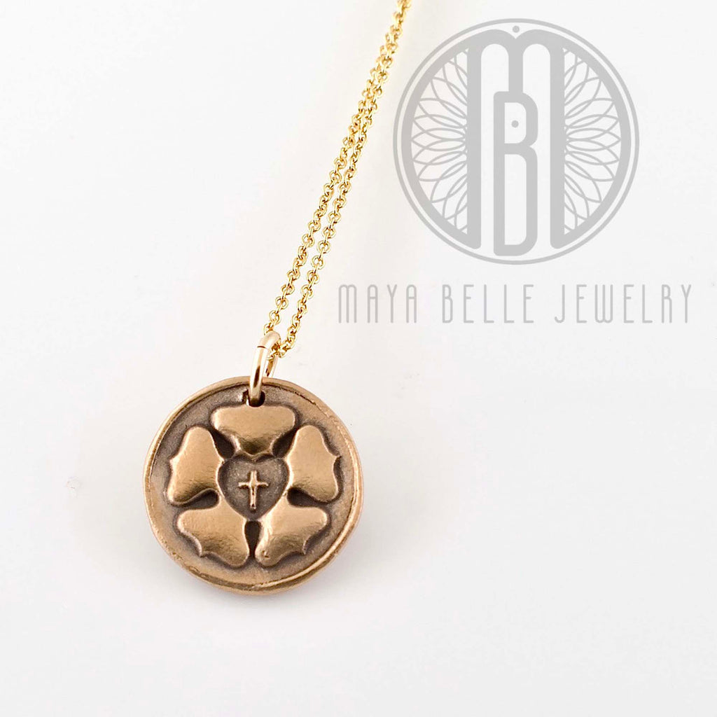 NEW Luther Rose Necklace bronze and gold necklace - Maya Belle Jewelry 