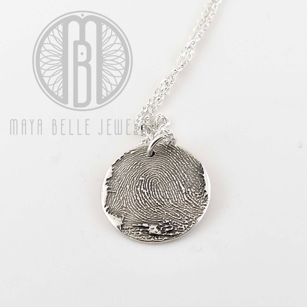 Classic Fingerprint circle necklace - Maya Belle Jewelry 