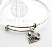 Pet Nose Print Keepsake Charm Bangle - Maya Belle Jewelry 