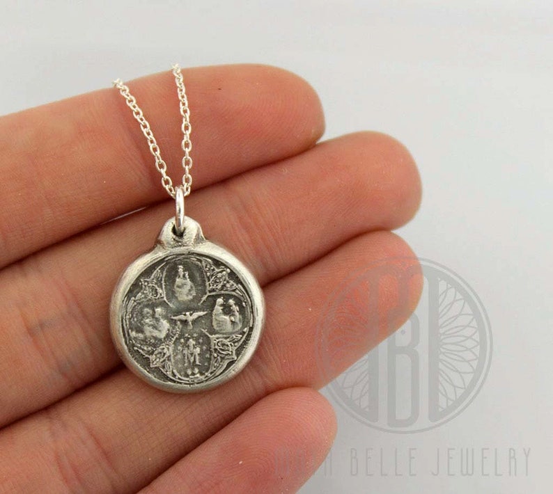 Four-Way Catholic Medal • Saints Pendant Charm Bracelet - Maya Belle Jewelry 
