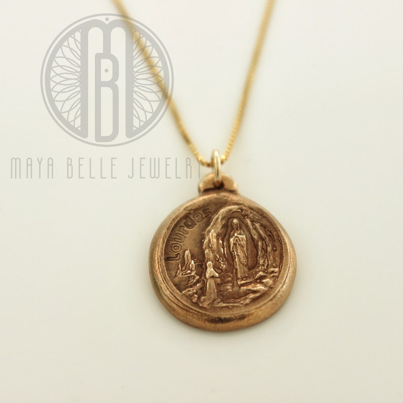 Our Lady of Lourdes Medal (Charm Only) - Maya Belle Jewelry 
